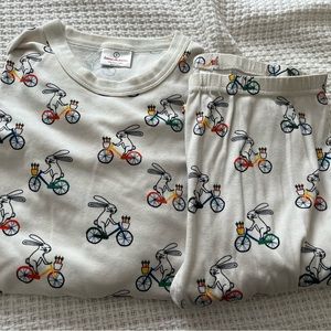 Hanna Andersson Women’s Easter Bunny on a Bike Pjs size small